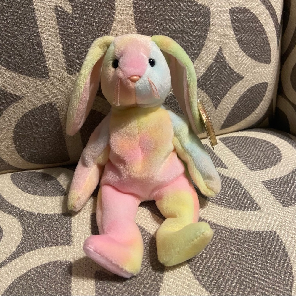 Vintage TY Beanie Baby Hippie the Bunny Tie Dye